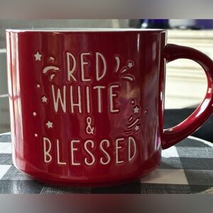Red Ceramic Mug - Red White & Blessed